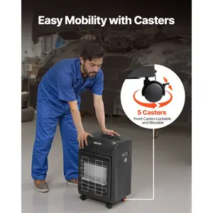 VEVOR Propane Heater, 6000 to 18000 BTU Propane Cabinet Heater with 3 Modes Temp Settings Tip-over Protection, Garage Radiator Heat up to 450 Sq. Ft, for Camping, Garage, Patio, Indoor/Outdoor