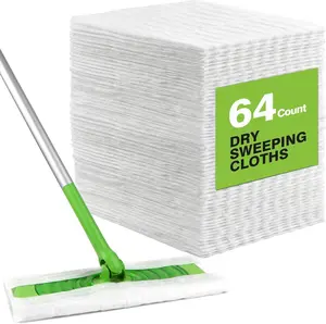 Dry Sweeping Cloths Pads Compatible with Swiffer Sweeper, Disposable Duster Refills Mop Pads for Floor Mopping and Cleaning, 64 Count-8 " x 10.4 " Pads Refills-Not Include The Mop