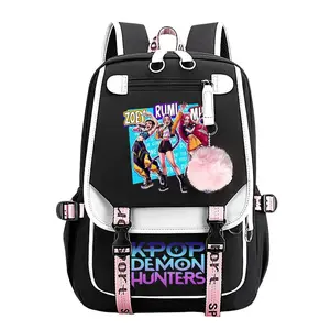 Huntrix RUMI ZOEY MIRA  Backpack for Teens, Large Capacity Laptop School Bag For Boys & Girls, Breathable S-Shaped Padded Mesh Straps, Multi Pocket Waterproof Bookbag Back to School Gift for Kpop & Anime Fans
