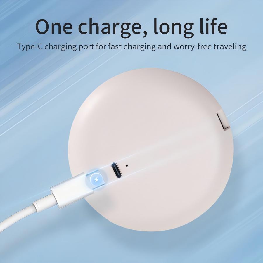 Portable Foldable LED Makeup Mirror, 1 Pack Travel Compact Mirror for Women, Pocket Size Handheld Makeup Tool with Light