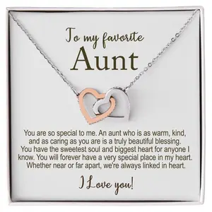 Aunt Necklace Personalized Message Card Sentimental Gift from Niece Nephew Aunt's Birthday Keepsake