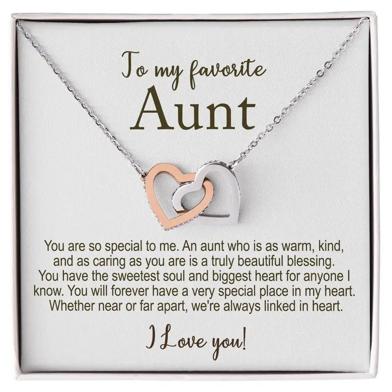 Aunt Necklace Personalized Message Card Sentimental Gift from Niece Nephew Aunt's Birthday Keepsake