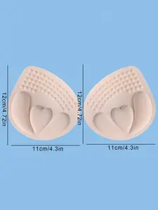Heart-shaped massage pad design bra pads, solid color casual - comfortable minimalist casual - sports casual plus-size breathable lightweight bra pads, all-season outfits for women, women's breast-enhancing shapewear accessories
