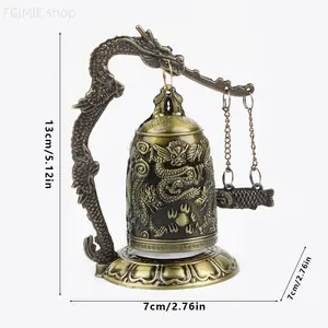 Shipping-Included Exquisite Dragon Motif Alloy Ornament, Pendulum Clock Chime - Chinese Ethnic Style Decorative Metal Office Interior Decor, Premium Gift Decoration
