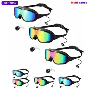Fogproof and UV-protected Swimming Goggles, Leak-proof and Durable Swimming Glasses for Men, Women and Teens Wear Nose Clip and Earplugs