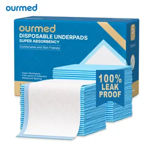 Ourmed Super Absorbent Underpad, 30"x36" Extra Large Incontinence Bed Pad, Waterproof Disposable Pee Pad for Elderly, Adults, Kids and Hospital Usage, 50 Count（Can also Underpad as a pet care mat）