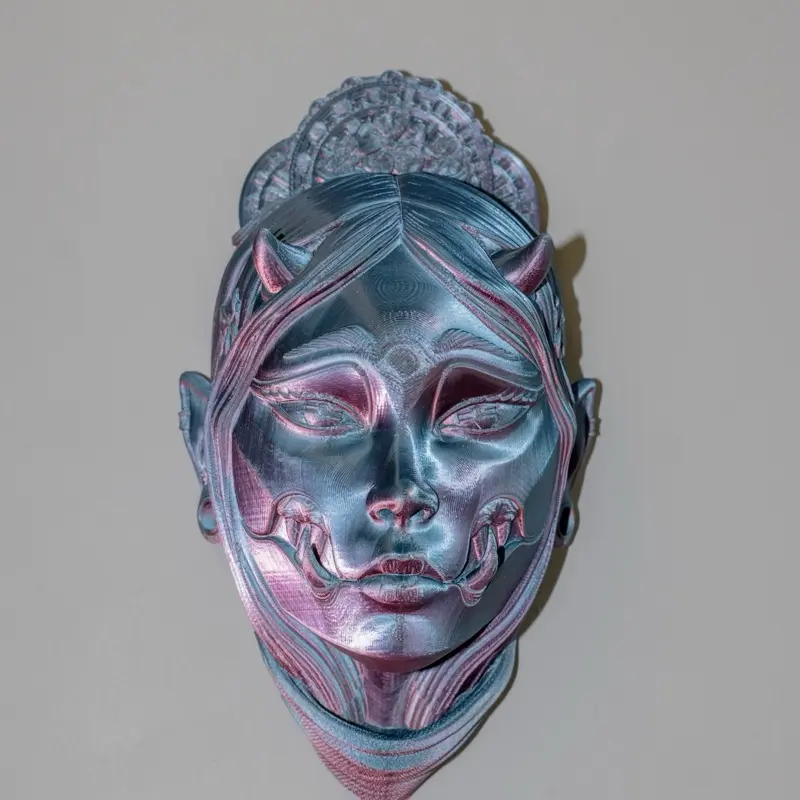 3D printed Kuchisake wall mask