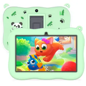 PRITOM 7 Inch Android 13 Tablet for Kids, Dual Camera 2GB+32GB Tablet with Cute Panda Design Silicone Protective Case, Educational Tablet Gift for Boys & Girls