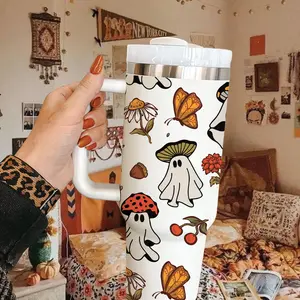 Retro Ghost Tumbler 40oz, Ghost Magic Halloween Cup, Spooky Season 40oz Tumbler, Funny Fall Ghost Tumbler 40oz, Halloween Tumbler
