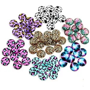 8mm 10mm 12mm Nebula Leopard Handmade Glass Cabochons Pattern Domed Jewelry Accessories Supplies