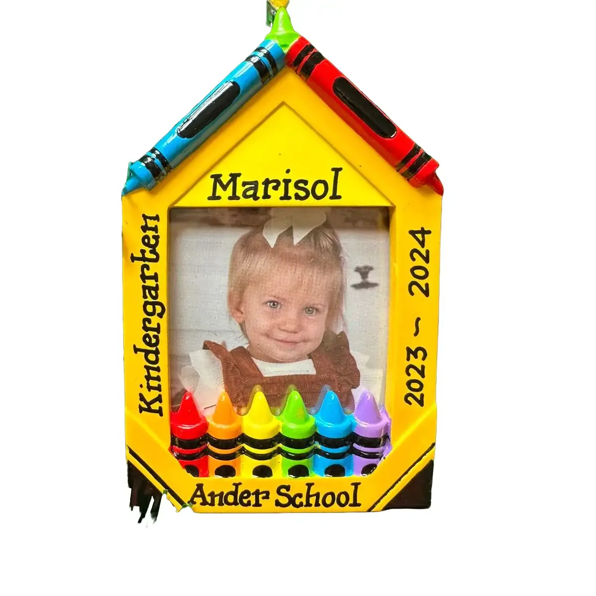 Personalized Crayon School Picture Frame -preK - Kindergarten -grade school