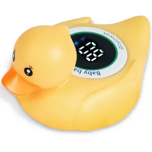 Baby Bath Thermometer with LED Display, Floating Duck  – 2-in-1  Safety Sensor for Infants, Color-Coded Alerts (Hot/Cold), Bath Tub Temperature Monitor, Cute Floating Bath water toy bathroom