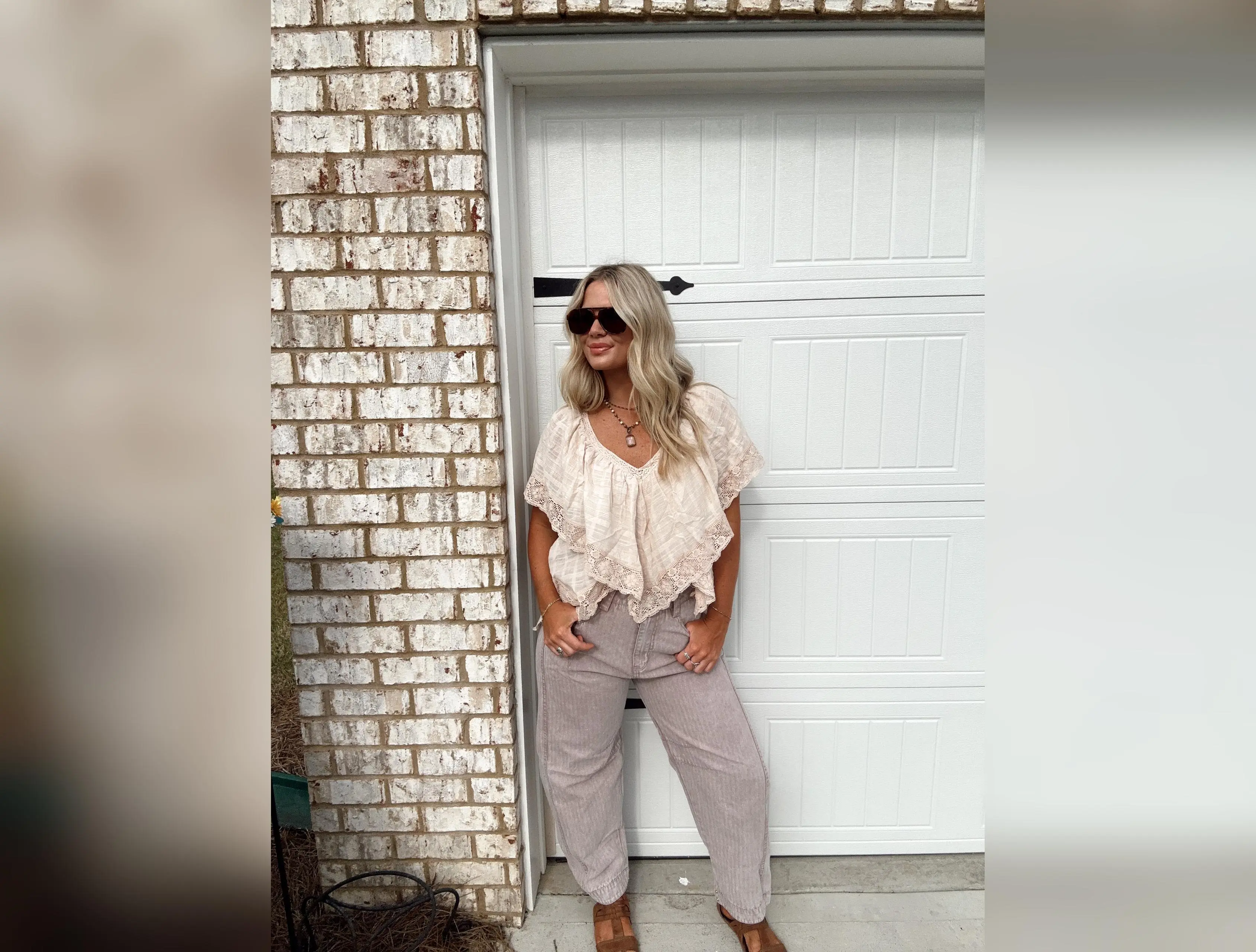 Molly Mauve Washed Denim Barrel Pants
