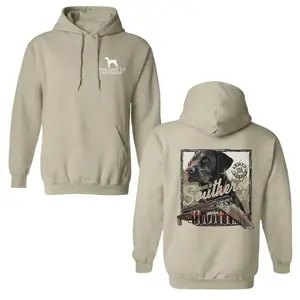 Straight Up Southern Hunting Dog Hoodie, Vintage Black Lab with Shotgun & Shells Graphic Design on Soft Cotton Blend Fabric, Unisex Fit for Men Women Teens, Perfect Gift for Bird Hunters, Dog Lovers & Southern Outdoorsmen