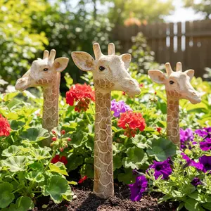 Hand-Painted Resin Giraffe Sculpture, Natural Lover Exclusive, Cute Garden Decoration, Unique Outdoor Art, Perfect Gift Idea, Exterior Decorative Statues