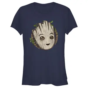 Juniors Womens Marvel: I am Groot Cute Smiling Groot Face T-Shirt