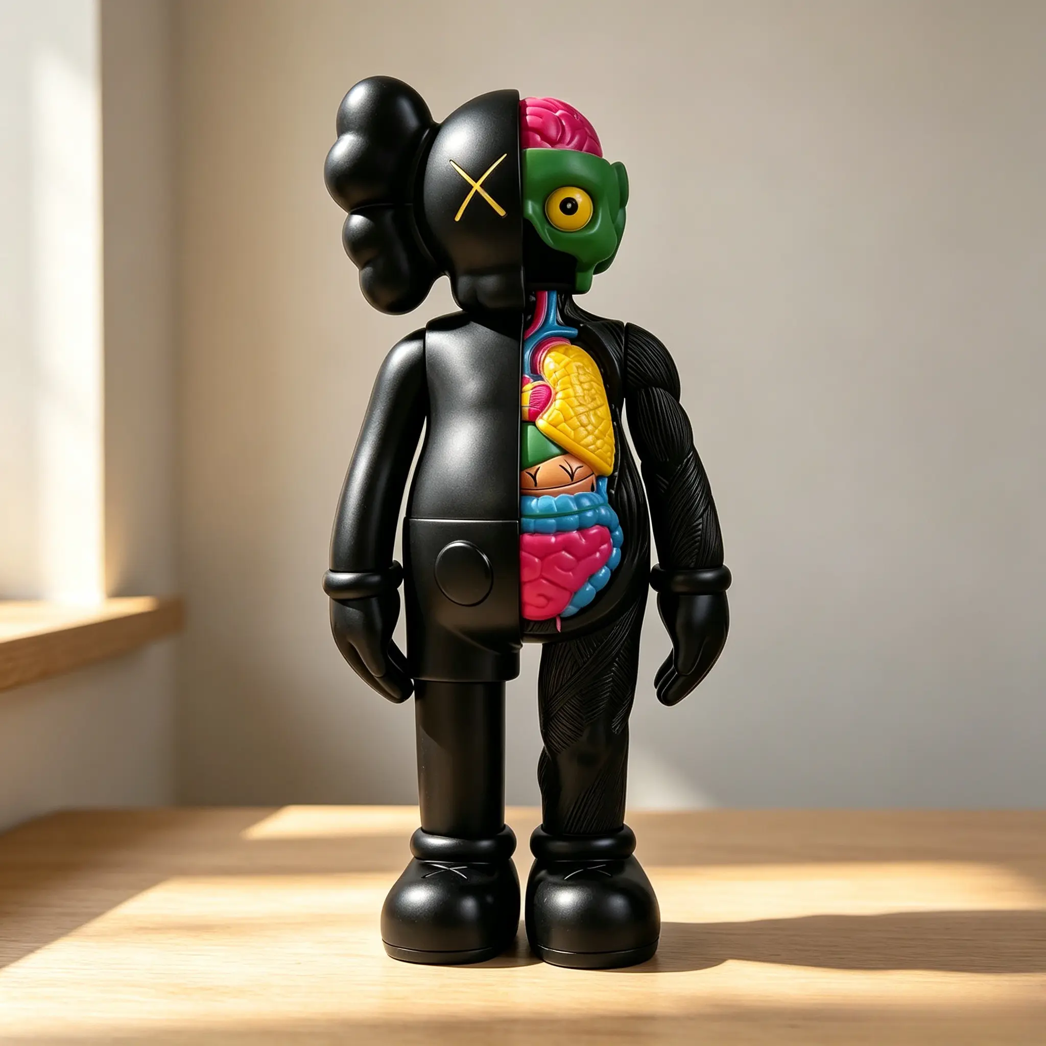 Black Split-Body Anatomical Art Toy - Modern Design Style Home Decor Statue, Desk Shelf Display Collectible, Unique Gift to Transform Any Room