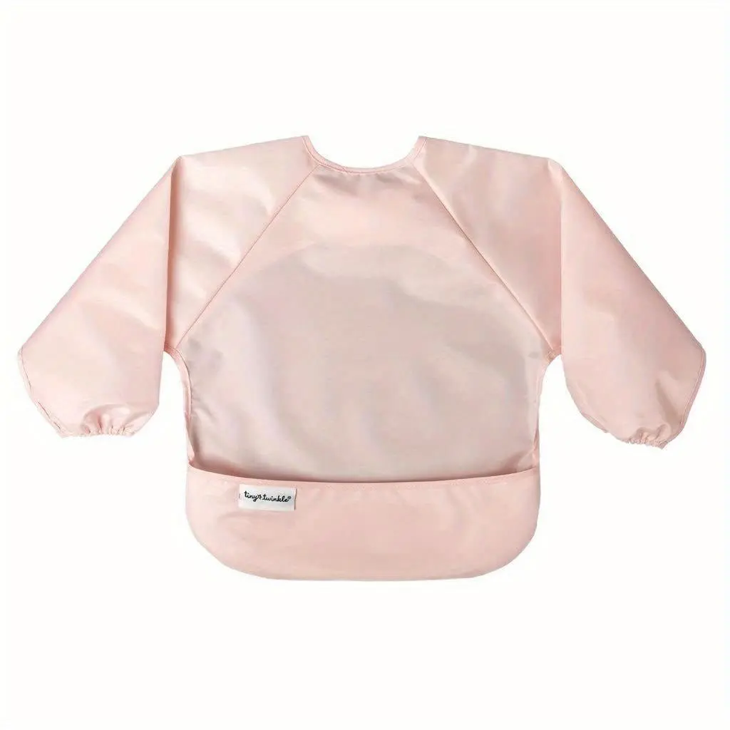 Tiny Twinkle Mess Proof Baby Bib, Long Sleeve Bib Outfit, Feeding Bibs, Waterproof Bibs for Toddlers, Machine Washable, Tug Proof, Baby Essentials, Adjustable Bib Straps (Small 6-24 Months)