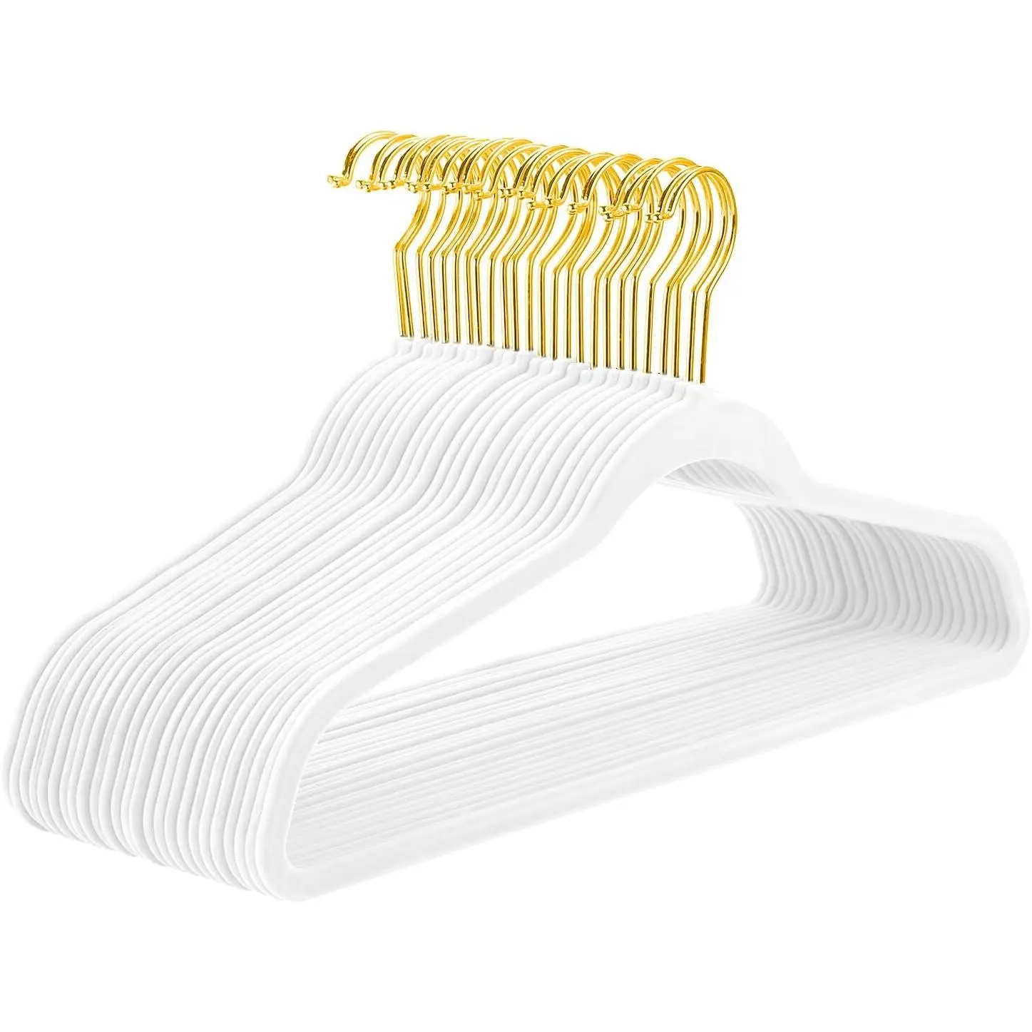 White  Hangers 50 Pack,  Clothes Hangers Non-Slip Felt Hangers,Sturdy White Heavy Duty Coat,Durable Suit for Space Saving, No Flocked Marks