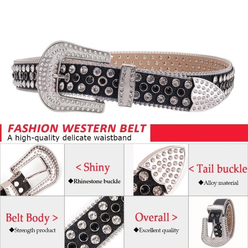 Unisex Sparkle Belt: Handmade, Rhinestone-Studded Hip Hop Accessory for Party, Daily Style