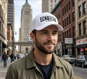 Detroit 313 Embroidered Hat Motor City Black Snapback Cap Streetwear