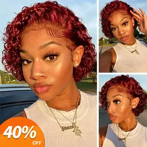ROYAL IMPRESSION Hair Short Curly Pixie Cut Lace Front Wig 13X1 Hd Transparent Lace 180% Density Pre Plucked Natural Hairline for Black Women