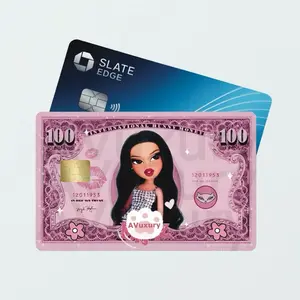 Pink US 100 bill brats credit card skin sticker decal-Jade