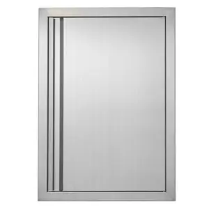 VEVOR BBQ Access Door,  17W x 24H Inch Single Outdoor Kitchen Door, Stainless Steel Flush Mount Door, Wall Vertical Door with Recessed Handle, for BBQ Island, Grilling Station, Outside Cabinet