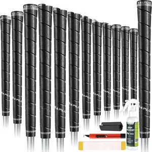 Midsize Golf Grips 13-Pack Kit, Wrapped Rubber Golf Club Grips for Comfort and Enhanced Control, Reduces Hand Vibration-Includes Replacement Grip Kit