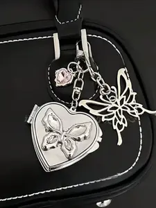 Heart Bow Mirror Keychain, Vintage Y2K Cute Versatile Bag Charm, Perfect Gift for Women, Birthday, Valentine's Day, Mother's Day