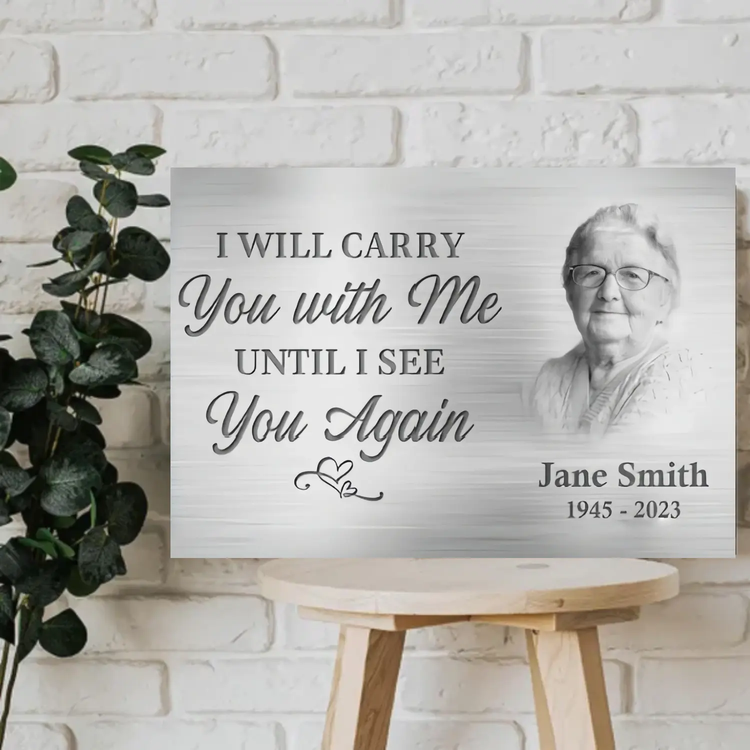 Customizable Framed Canvas Print - Personalized Commemorative Wall Decoration with Original Image, Name, Date, Photo Printing - All Seasons Home Decor for Bedroom, Kid Room - Meaningful Christmas Gift for Deceased Loved Ones
