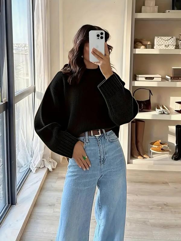 Women's Vintage Knit Sweater, Fall Winter New Round Neck Loose Fit Casual Soft Comfortable Top, Elegant High-End Slimming Design Women's Vintage Knit Sweater, Fall Winter New Round Neck Loose Fit Casual Soft Comfortable Top, Elegant High-End Slimming Design