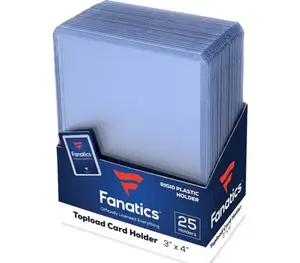 Fanatics Top Loader Rigid Plastic Card Holder 25 Count 3x4 Inch Officially Licensed Trading Card Storage