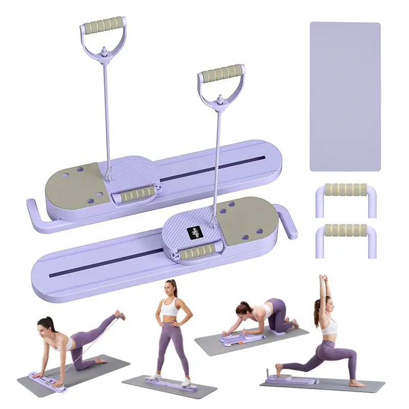 Relife Sports Adjustable Split Pilates Board - 5-in-1 Abdominal Training Board, Adjustable Split Design Exercise Equipment with Auto-Rebound, Silent Wheels, Non-Slip Pads, Compact Home Workout Gear for Full-Body Toning, Tight Spaces