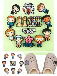 Shoe Set Q Version Stranger Things Cartoon Series, Comfort Dura Fashion Daily Wear, Ideal Gifts for Trendsetters Footwear Charms Crocs Accessories Decor