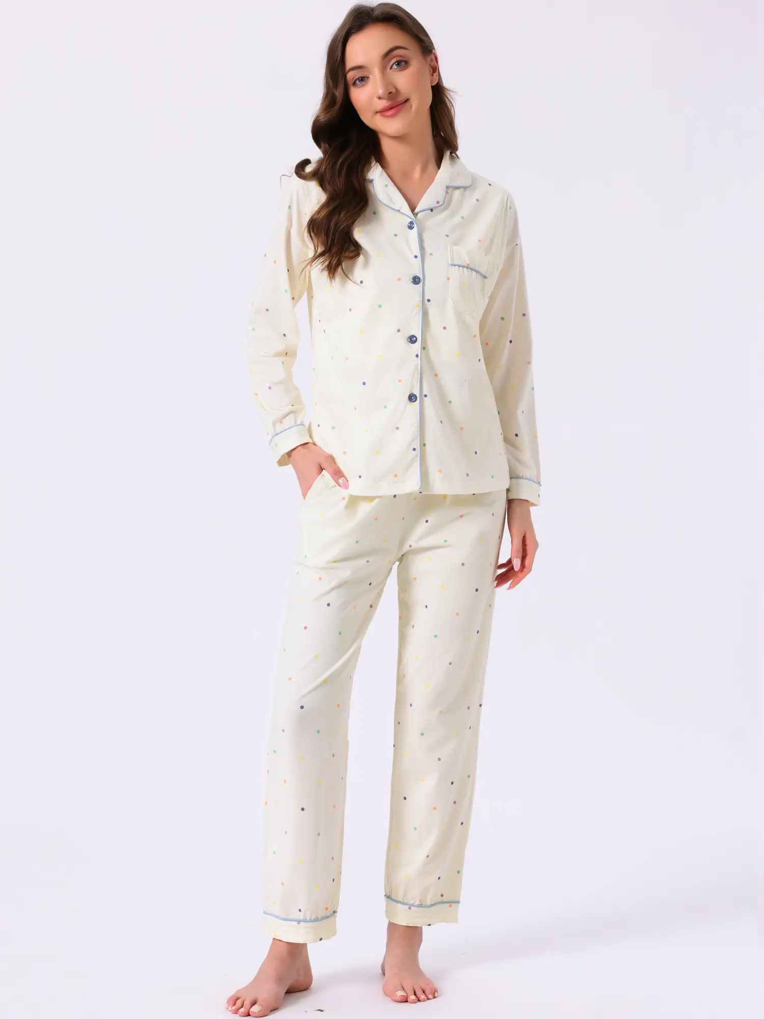 INSPIRE CHIC Women's Nursing Pajamas Pregnancy Sleepwear Button Down Breastfeeding Maternity Postpartum Lounge Sets