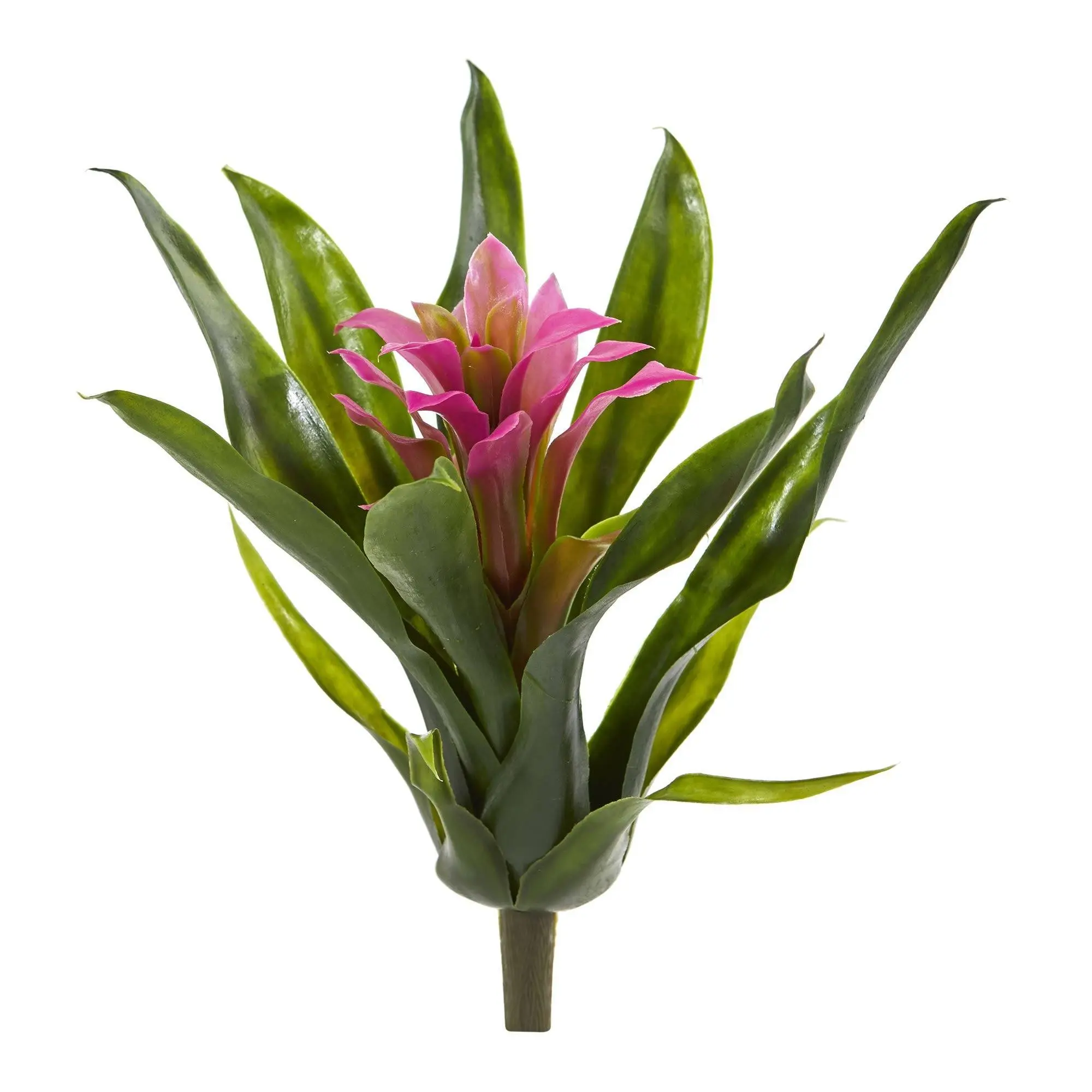 10” Lifelike Faux Greenery Artificial Bromeliad Set (6 Pieces) - Decorative, Elevated Home Flower Decor, Indoor Window Arrangement Supply, Faux Greenery Artificial Flowers