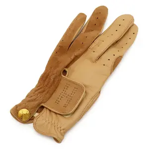 Pre-owned HERMÈS Suede Small Leather Goods Hermes H logo Leather Golf Glove