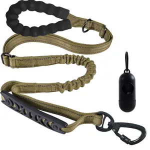 Adjustable Dog Leash for Medium to Large Dogs, High-Strength Elastic Training Lead, Foam Handle, Prevents Pulling, 4-In-1 Multi-Function