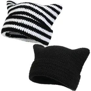 Adorable Cat Ear Beanie for Women & Men – Cozy Knitted Winter Hat with Ears – Cute Slouchy Crochet Style Perfect for Summer AC Rooms