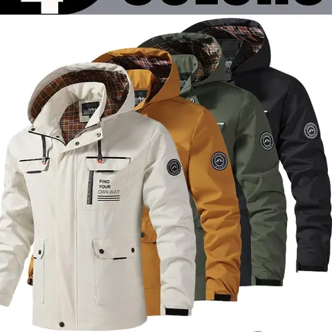 Menswear Stylish Thick Hooded Jacket, 2026 Autumn New Men's Tops - Fashion Casual Lightweight Coat with Detachable Hood