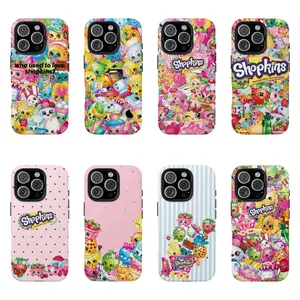 Shopkins cartoon print phone case, suitable for iPhone 11-17 Pro Max/Plus and Samsung Galaxy S23-25.