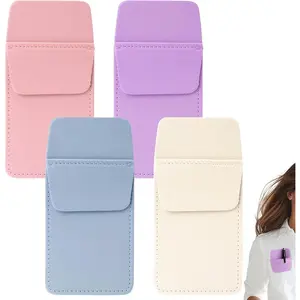 Leather Pocket Pen Holder Pocket Pen Protector for Shirts Pants Lab Coats 4 Pcs Nurses Day Gift for Hospital Office Blue Pink Purple White