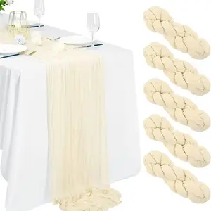 Gauze table flag bohemian yarn tablecloth rustic retro semi perspective design suitable for weddings parties banquets decoration