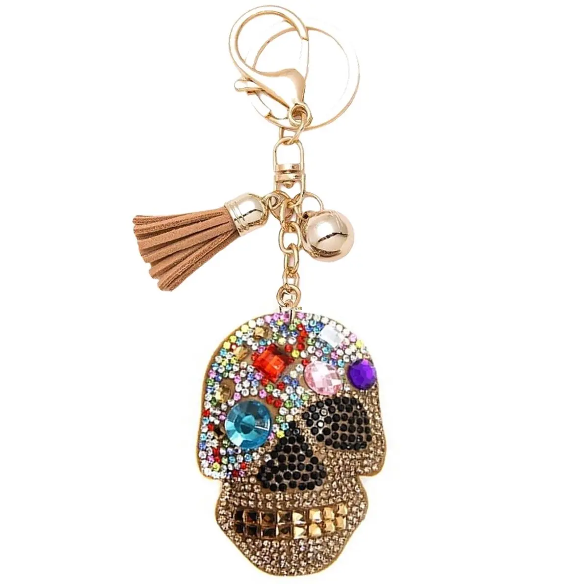 Mocha Bling Skull, Gold Hardware