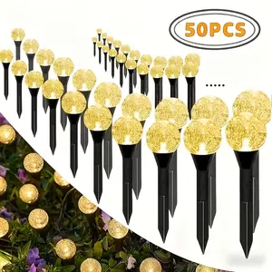 30 /50pcs LED bubble ball decorative lights, 8 lighting modes, solar powered, outdoor waterproof, perfect for garden, park, yard, lawn pathway decoration, wedding, birthday scene decoration