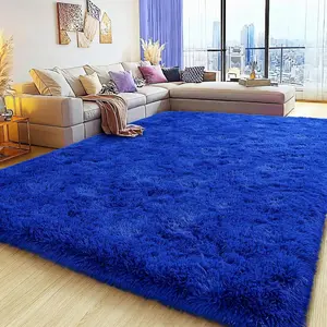 Area Rugs For Living Room, Ultra Soft Large Shag Living Room Rug Fluffy Rug Carpet For Bedroom, Plush Modern Floor Rug For Kids Room Fuzzy Rug For Home Decor Aesthetic, Royal Blue