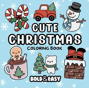 Cute Christmas Coloring Book & Reusable Protective Sheet by Wook Books