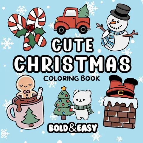 Cute Christmas Coloring Book & Reusable Protective Sheet by Wook Books