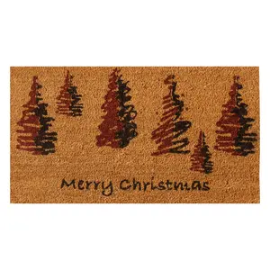Rubber-Cal "Scottish Fraser Fir Forest" – Outdoor Christmas Doormat 15mm X 18" X 30"